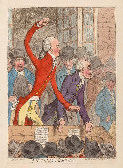 哈克尼会议，酒吧。 1796年（手工彩色雕刻） 作者 James Gillray