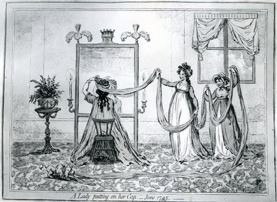 戴着帽子的女士，1795年 作者 詹姆斯·吉里