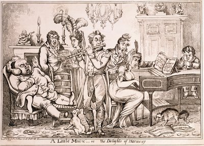 威廉·布罗卡斯（William Brocas）刻的小音乐或和谐之乐，由J. Sidebotham于1810年在伦敦印刷 作者 James Gillray