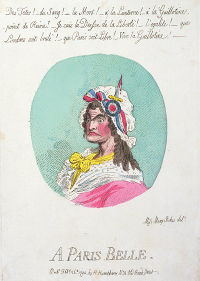 巴黎贝尔，由Hannah Humphrey于1794年出版（手工彩色蚀刻） 作者 James Gillray