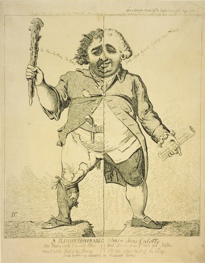 由S.Fores出版的一部名为Sans Coulotte的尊贵别名，1802年 作者 James Gillray
