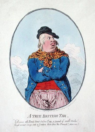真正的英国塔尔》，由汉娜-汉弗莱于1795年出版（手绘蚀刻版）。 作者 詹姆斯·吉里