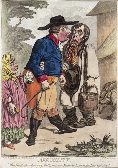 亲和力，由Hannah Humphrey于1795年出版（用aquatint手工着色蚀刻） 作者 James Gillray