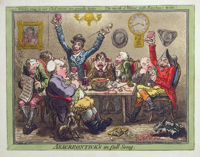 Anacreontick的完整歌曲，由Hannah Humphrey于1801年出版（蚀刻，雕刻与aquatint和wc） 作者 James Gillray