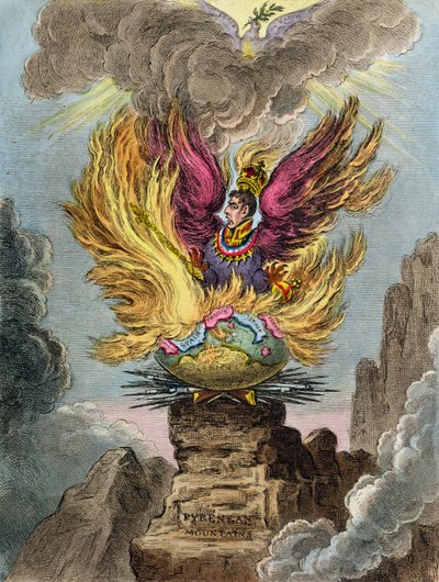 科西嘉凤凰的典范，由Hannah Humphrey于1808年出版（手工蚀刻） 作者 James Gillray