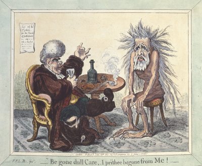 “ Begone Dull Care，我从我那里得到Begone”，1801年 作者 詹姆斯·吉里