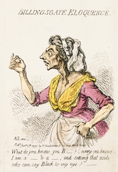 Billingsgate Eloquence，由Hannah Humphrey于1795年出版，手绘彩色雕刻细节191281 作者 James Gillray