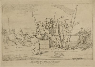 大不列颠的暗杀或共和党的娱乐，于1782年5月10日出版 作者 James Gillray