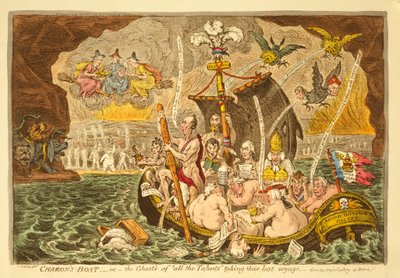 Charon的船，或者是“所有人才”的幽灵，他们的最后一次航行，由Hannah Humphrey出版，1807年（手工蚀刻） 作者 James Gillray