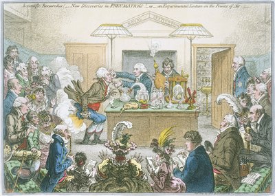 化学讲座，1802年 作者 James Gillray