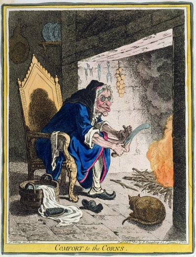 哈尔纳汉弗瑞于1800年出版的“玉米的舒适”（手工彩色蚀刻） 作者 James Gillray