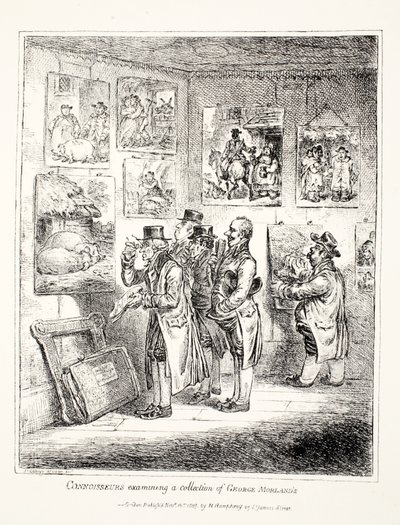 鉴赏家考察乔治莫兰德的集合，1807年 作者 詹姆斯·吉里