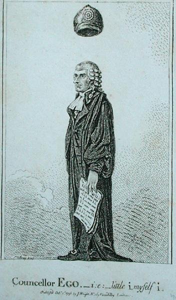 Councellor Ego - 即小i本人i，由J. Wright于1798年出版（蚀刻版）。 作者 詹姆斯·吉里