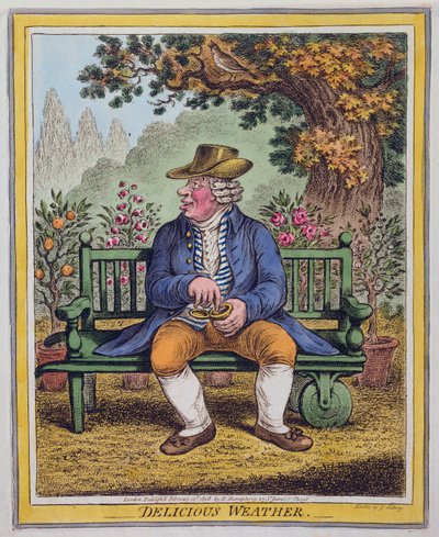 美味的天气，由Hannah Humphrey于1808年出版（手工彩色蚀刻） 作者 James Gillray