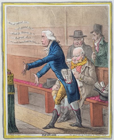 绝望，由Hannah Humphrey于1802年出版（手工蚀刻）（见191204） 作者 James Gillray