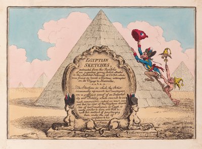 埃及草图，酒吧1799（手工彩色雕刻） 作者 James Gillray