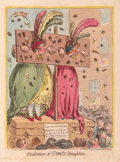 提升Faros Daughters，酒吧。 1796年（手工彩色雕刻） 作者 James Gillray