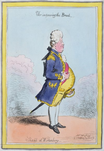 为了改善品种，于1796年由汉娜·汉弗莱出版的Wirtemberg（手工彩色蚀刻） 作者 James Gillray
