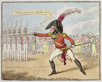 在游行中形成一条线，由Hannah Humphrey于1801年出版（手工蚀刻） 作者 James Gillray