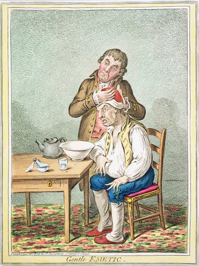 温柔的催吐剂，由Hannah Humphrey出版，1804年 作者 James Gillray