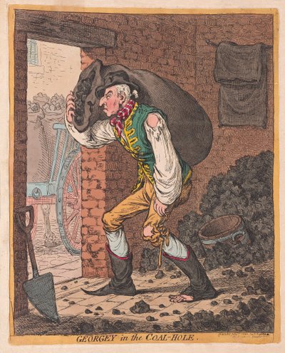 乔治在煤洞，酒吧。 1800（手工雕刻） 作者 James Gillray