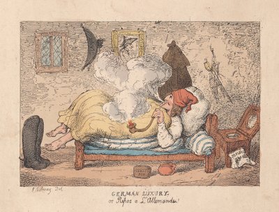 德国豪华或Repos a LAllemande，酒吧。 1800（手工雕刻） 作者 James Gillray