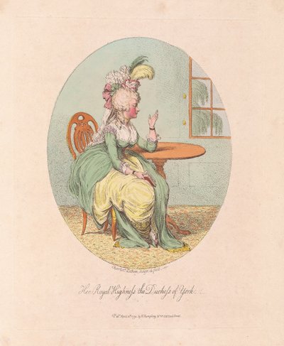 她是公爵夫人约克公爵夫人殿下。 1792年（手工彩色雕刻） 作者 James Gillray