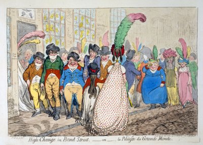 邦德街的大变化或大世界的礼貌，1796年（手工雕刻） 作者 James Gillray