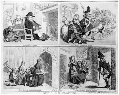 酒吧约翰·布尔的进步。作者Hannah Humphrey，1793（蚀刻）（捆绑照片） 作者 詹姆斯·吉里