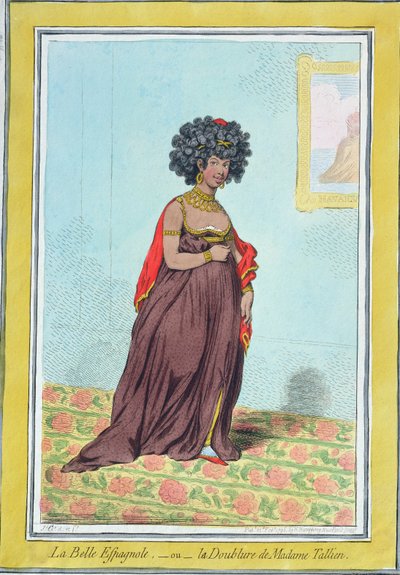 La Belle Espagnole，或塔林夫人的衬里（1773-1835），Hannah Humphrey于1796年出版（手工蚀刻） 作者 James Gillray