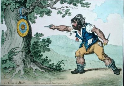 Le Coup de Maitre，由汉娜-汉弗莱于1797年出版（手绘蚀刻画）。 作者 詹姆斯·吉里