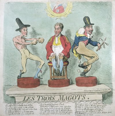 Les Trois Magots，由Hannah Humphrey于1791年出版（手工蚀刻） 作者 James Gillray