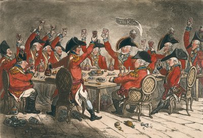 忠诚的灵魂，或窥视圣詹姆斯的餐厅，由Hannah Humphrey于1797年出版（手工蚀刻） 作者 James Gillray