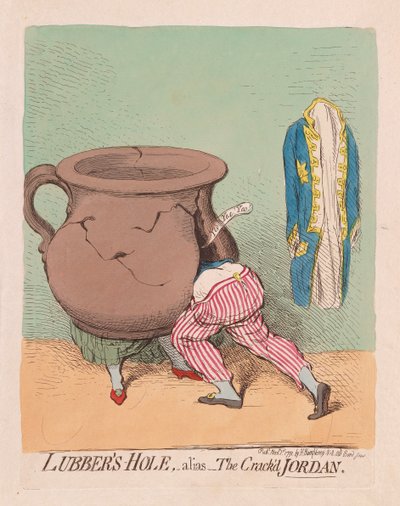 Lubbers Hole，alisa The Crackd Jordan，pub。 1791年（手工彩色雕刻） 作者 James Gillray