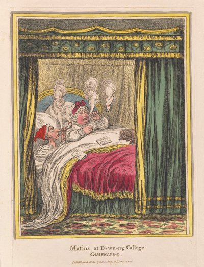 Matins和D-wn-College，剑桥，酒吧。 1810年（手工彩色雕刻） 作者 James Gillray