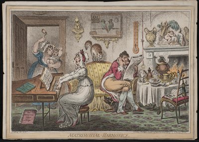 婚姻谐波，由Hannah Humphrey出版，1805年（手工蚀刻） 作者 James Gillray
