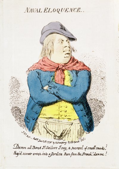 海军口才，由Hannah Humphrey于1795年出版，手绘彩色雕刻细节191281 作者 James Gillray