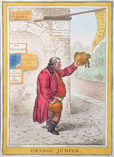 橙色套头衫，由Hannah Humphrey于1809年出版（手工彩色蚀刻） 作者 James Gillray