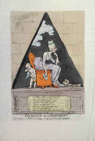 纪念碑上的耐心，汉娜·汉弗莱于1791年出版（手工蚀刻） 作者 James Gillray