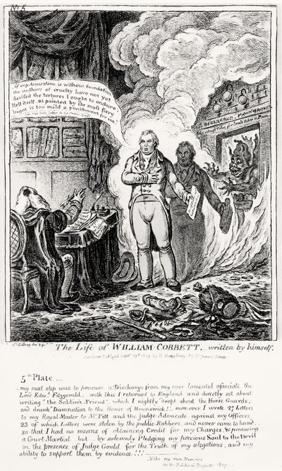 板块5，来自William Cobbett的生活，由他自己写，酒吧。作者：H。Humphrey，1809年 作者 詹姆斯·吉里