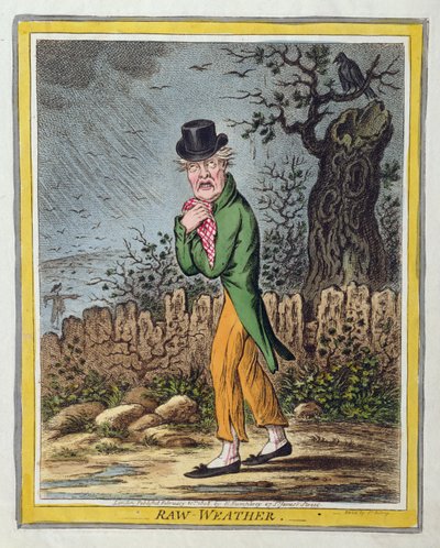 原始天气，由Hannah Humphrey于1808年出版（手工彩色蚀刻） 作者 James Gillray