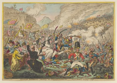 西班牙爱国者攻击法国强盗--忠诚的英国人提供帮助，A...，1808年8月15日。 作者 詹姆斯·吉里