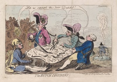 荷兰分部，酒吧。 1787年（手工彩色雕刻） 作者 詹姆斯·吉里