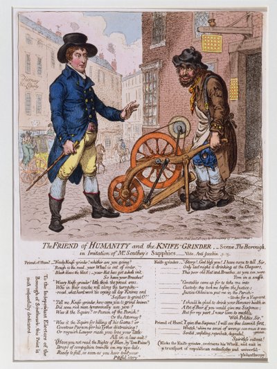 Hannah Humphrey于1797年出版的人类之友和刀磨机（手工蚀刻） 作者 James Gillray