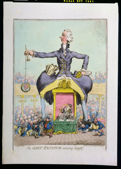 1797年汉娜·汉弗瑞（Hannah Humphrey）出版的“巨型统计学”（Giant Factotum）自娱自乐（手工蚀刻） 作者 James Gillray