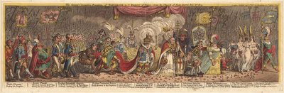 法国第一皇帝拿破仑的加冕大游行，来自巴黎圣母院，1805年 作者 詹姆斯·吉里