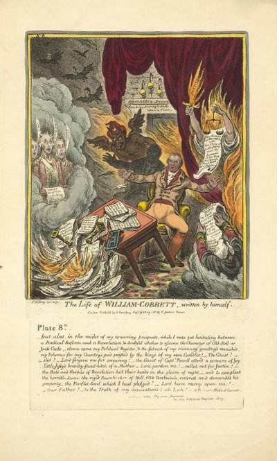 威廉·科贝特的生活，由他自己创造，由Hannah Humphrey出版，1809年（手工彩色雕刻） 作者 James Gillray