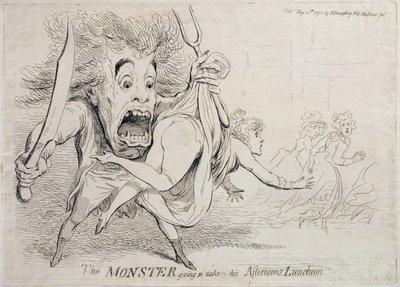 The Monster将于1790年由Hannah Humphrey出版他的Afternoons午餐会 作者 James Gillray