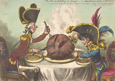 The Plumb-Pudding in Danger,-or-State Epicures Taking un Petit Souper, Februa..., February 26, 1805. 作者 詹姆斯·吉里