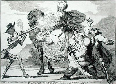 袭击印度救世主的政治匪徒》，由W.Holland于1786年出版（蚀刻画）。 作者 詹姆斯·吉里